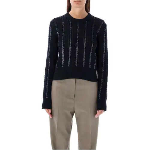 Golden Goose Deluxe Brand Sequin Embellished Cable Knit Jumper