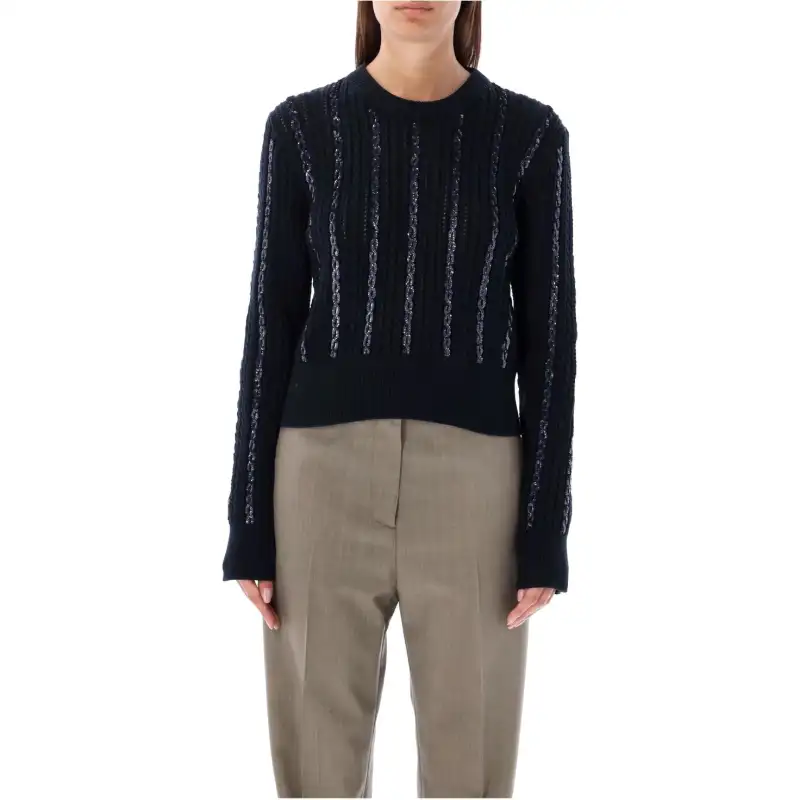 Golden Goose Deluxe Brand Sequin Embellished Cable Knit Jumper