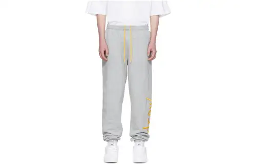 Drew house Smiley Collection Knitted Sweatpants Men's Gray Moderate Cuffed Pants