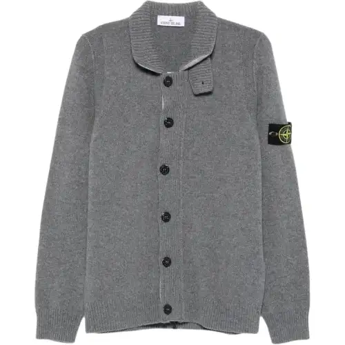 STONE ISLAND Logo Patch Buttoned Cardigan