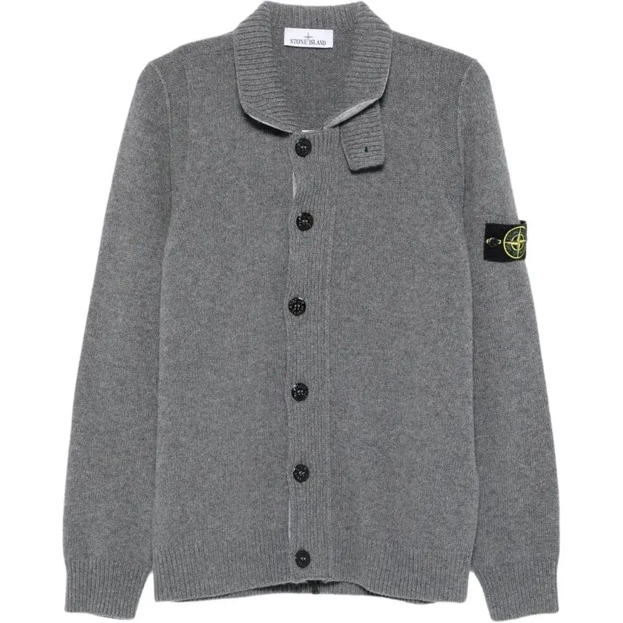 STONE ISLAND Logo Patch Buttoned Cardigan