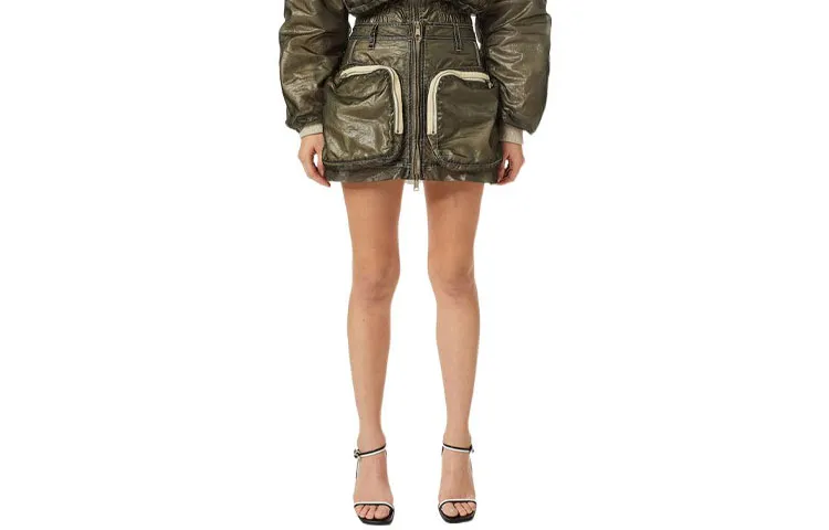 DIESEL Casual Short Skirts Women's Green Moderate Short A-line Skirt