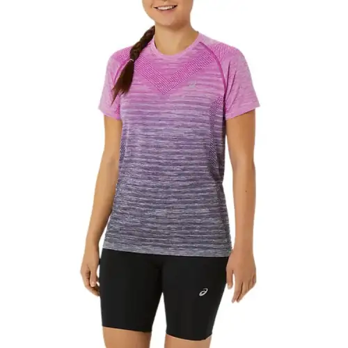 Asics Raglan Sleeve T Shirt Women's Pink Gray Gradient