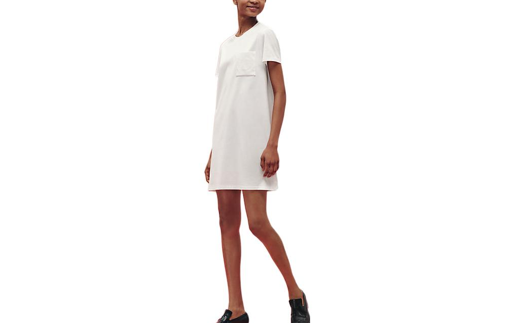 HERMES SS23 Short Sleeved Dress Women's White