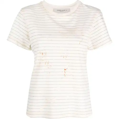 Golden Goose Stripe Printed Crewneck T Shirt