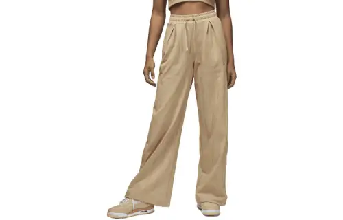 Jordan Knitted Sweatpants Women's Khaki Moderate Wide Leg Pants
