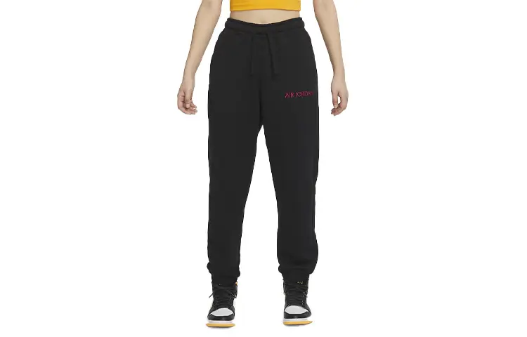 Jordan Knitted Sweatpants Women's Black Moderate Cuffed Pants