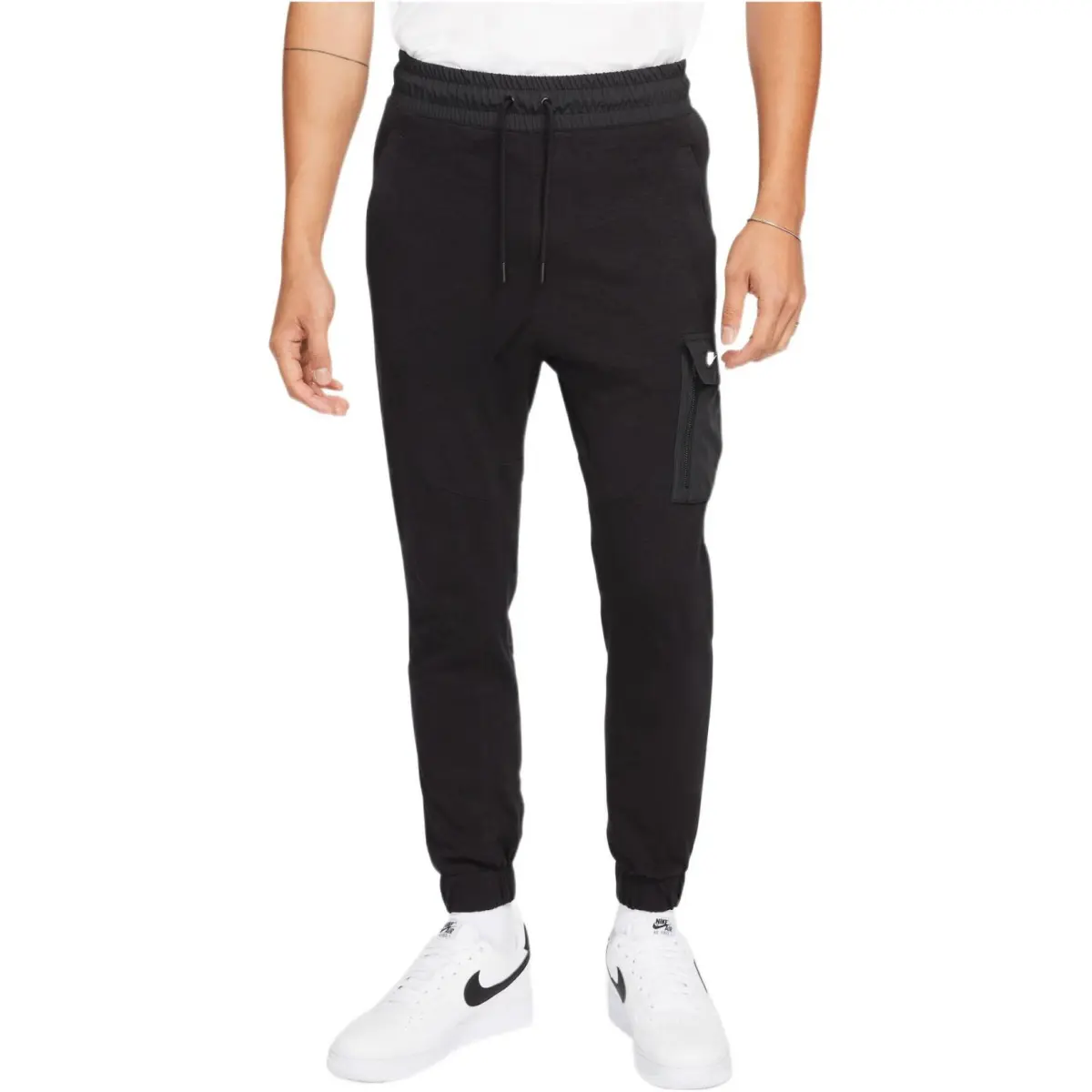 Nike Knitted Sweatpants Men's Black Moderate Cuffed Pants