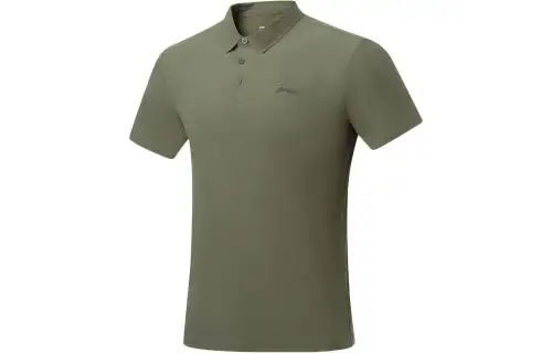 Li Ning Fitness Series Polo Shirt Men's Army Canvas Green
