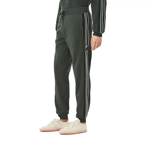 HERMES Knitted Sweatpants Men's Green Moderate Cuffed Pants