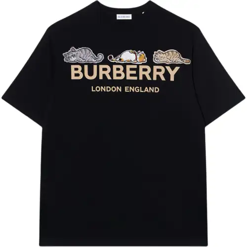 Burberry Refined Embroidery Craft Logo Letter Print Crew Neck Pullover Short Sleeved T Shirts Unisex
