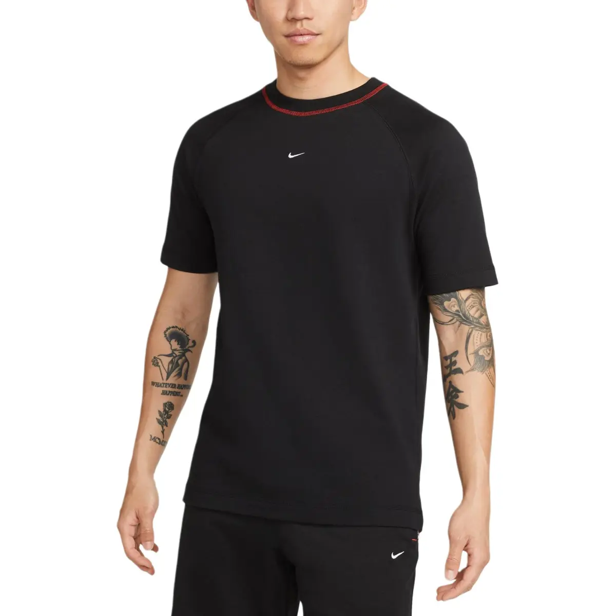Nike T-Shirts Men's Black Crew Neck Moderate