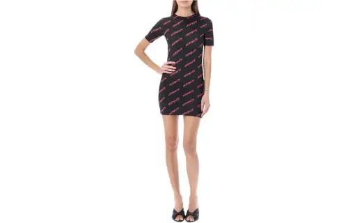Vetements Fitted Mini T Shirt Dress 'Black/Pink'