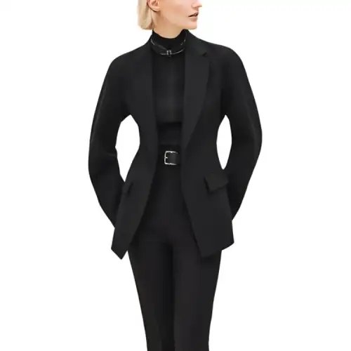 HERMES Business Suit Coat Women's Black
