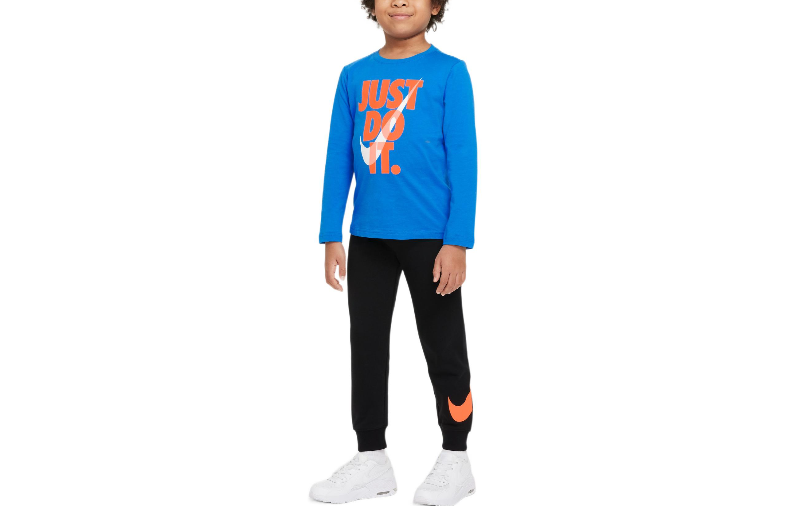 Лонгслив Nike Kids с буквенным принтом (голубой)