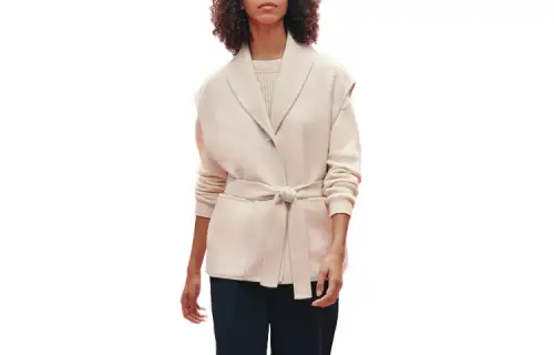 HERMES Vests Women's Ecru Lapel Moderate Other