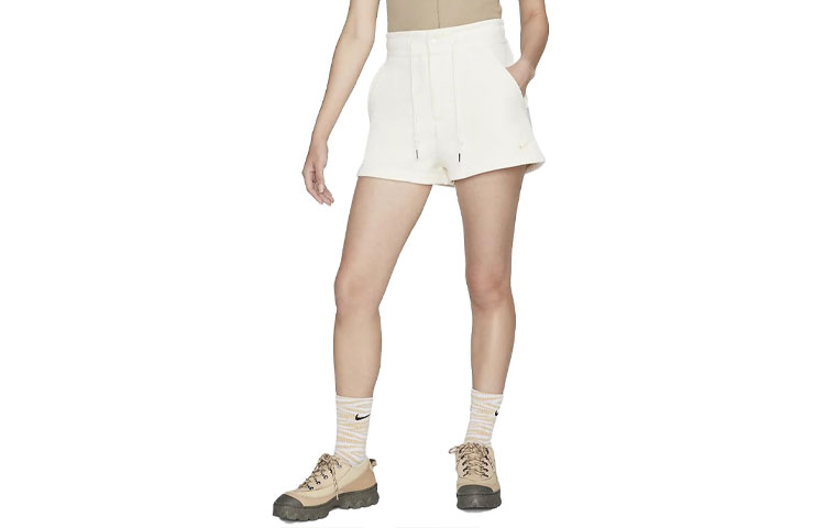 Nike embroidered-logo drawstring cotton shorts