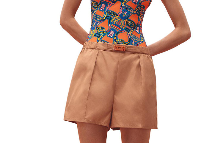 Женские штаны Hermes SS23 (коричневый)