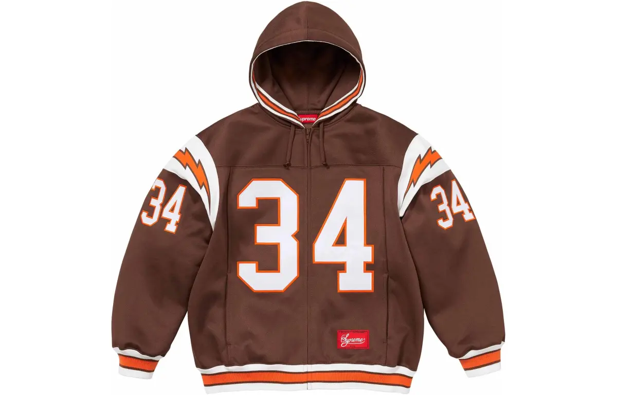 Supreme zip football hoodie