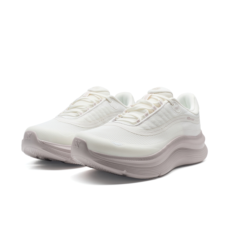 XTEP Low top Casual Long Distance Running City Commuting Running Shoes Women’s Sail White Silent Gray