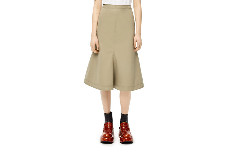 LOEWE FW21 Casual Long Skirt Women's Green