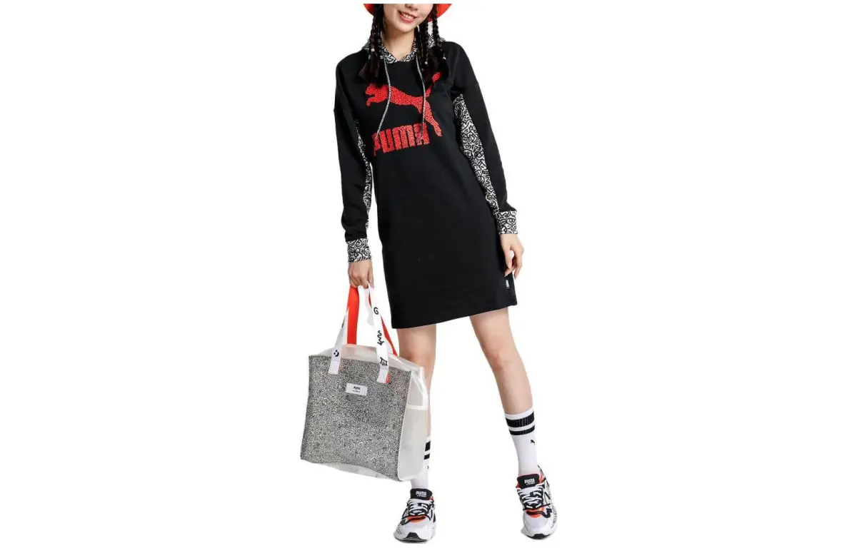 PUMA Long-Sleeved Dresses Women's Hooded Moderate Mid-Length