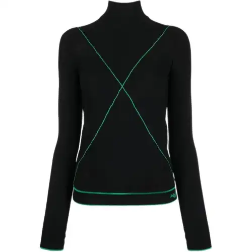 Bottega Veneta Turtleneck Contrast Stitched Jumper