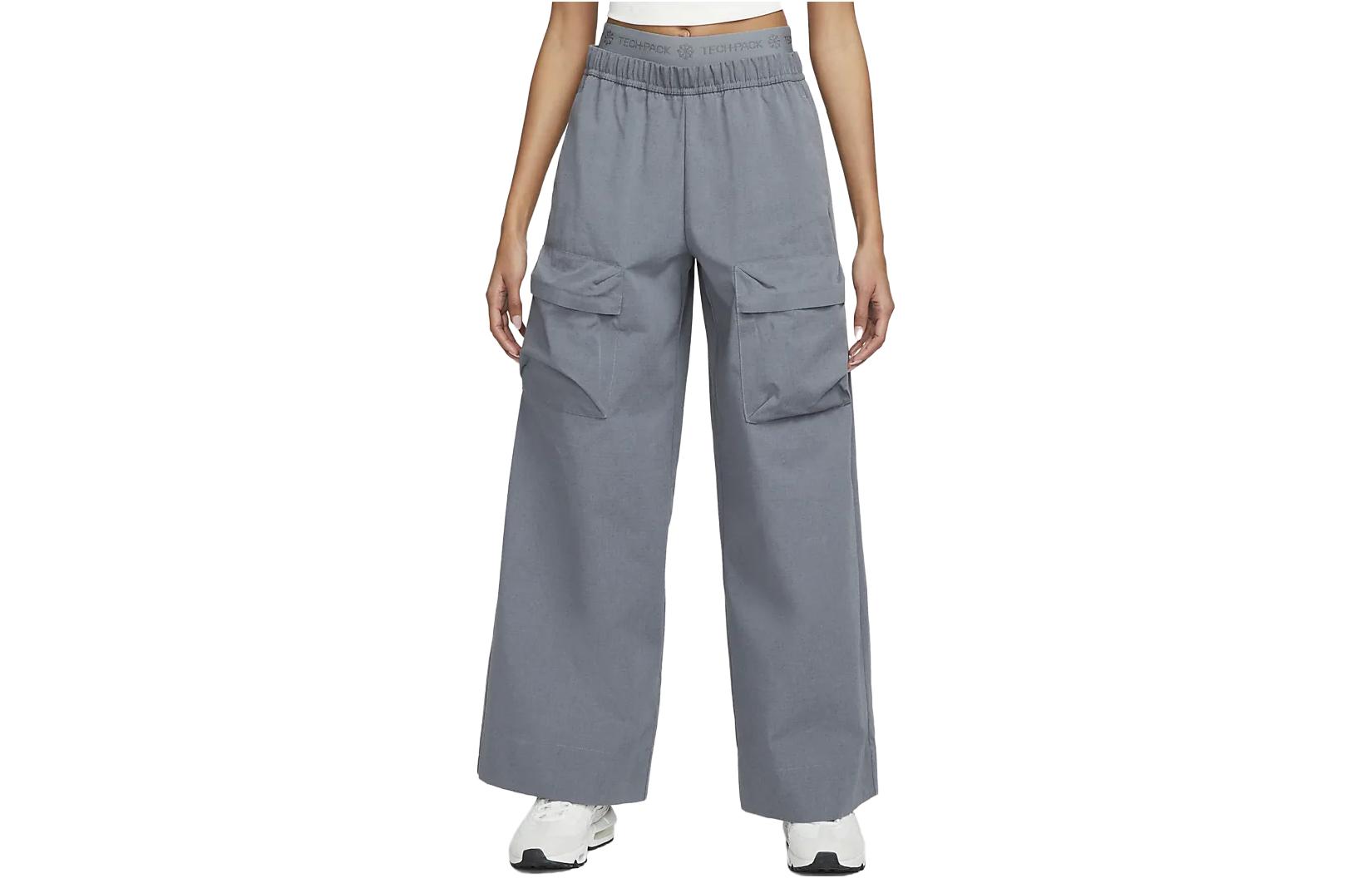 Nike SPORTSWEAR TECH PACK Casual Pants Women's Gray Mixed Color Moderate Wide Leg Pants