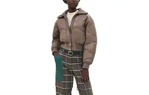 HERMES Jacket Women's Gray Brown