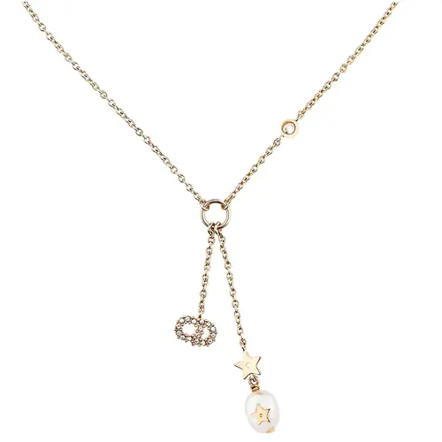 DIOR Crystal Necklaces Women's Gold