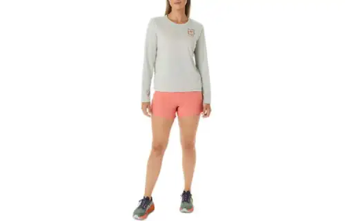 ASICS FUJITRAIL Shirts Women's Gray Crew Neck Moderate Other