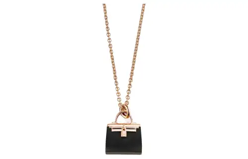 HERMES Kelly Necklaces Women's Rose Gold