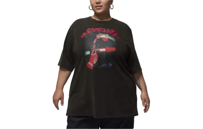 Nike x Jordan Drop Shoulder Sleeve T Shirt Women's Black