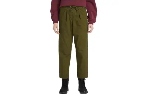 Timberland Casual Pants Women's Dark Olive Green Moderate Straight Fit Pants