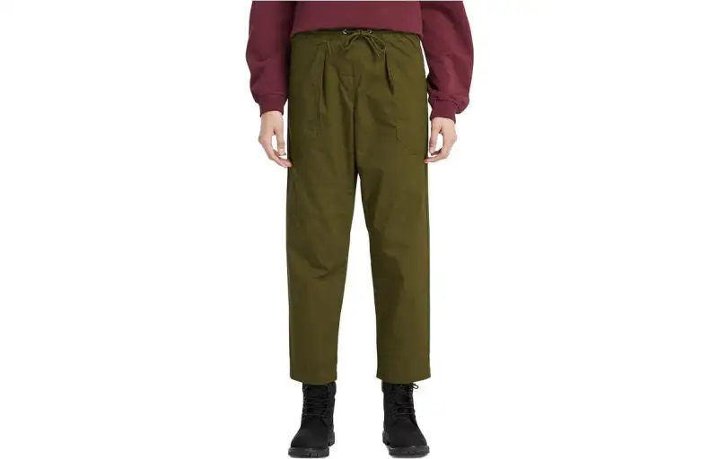 Timberland Casual Pants Women's Dark Olive Green Moderate Straight Fit Pants