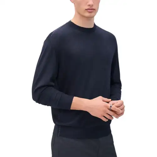 HERMES Cashmere Sweater Men's Marine Blue