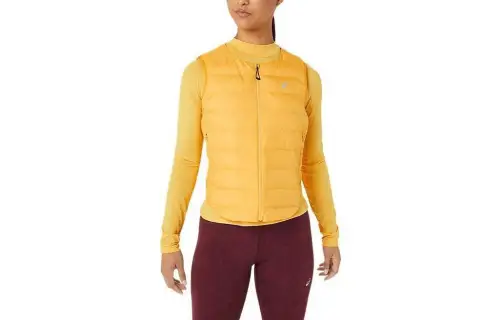 ASICS RUNKOYO Vests Women's Yellow Crew Neck Moderate Other