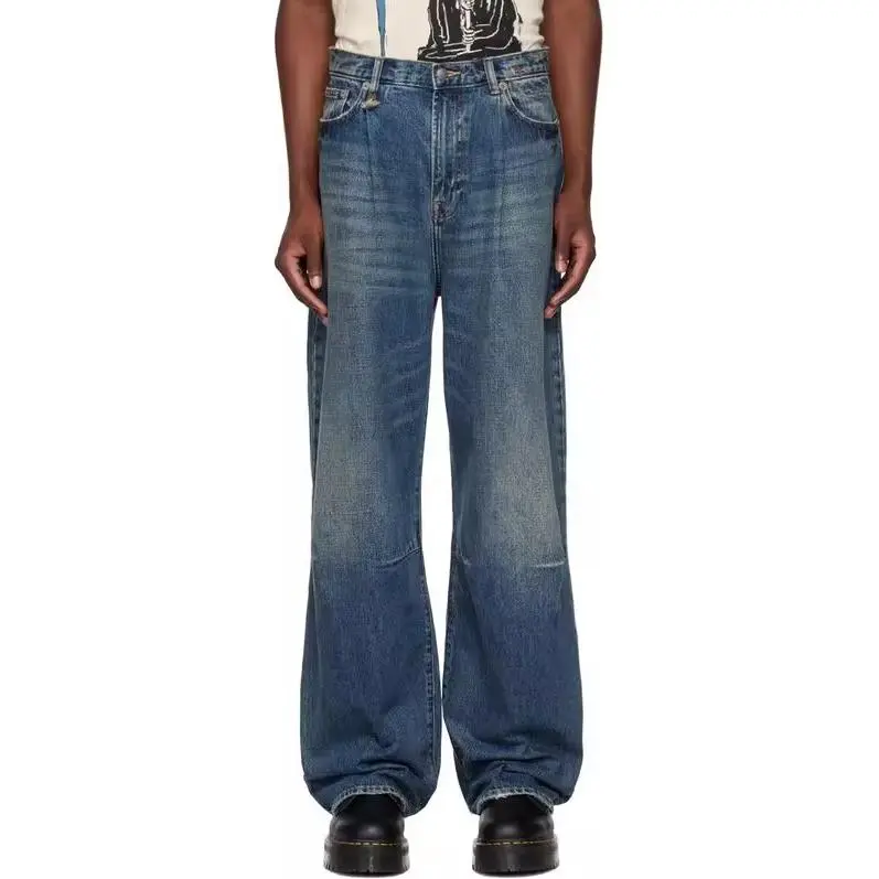 R13 Jeans Men's Blue Moderate Wide Leg Pants