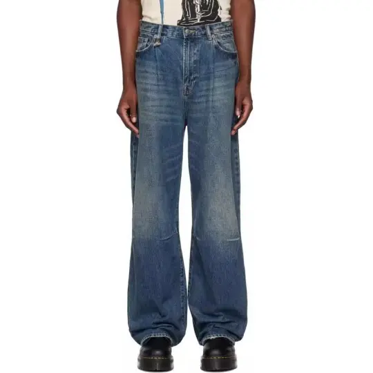 R13 Jeans Men's Blue Moderate Wide Leg Pants