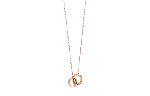 TIFFANY & CO. Tiffany 1837® Series Buckle Hoop Small 18k Rose Gold Necklace Women's