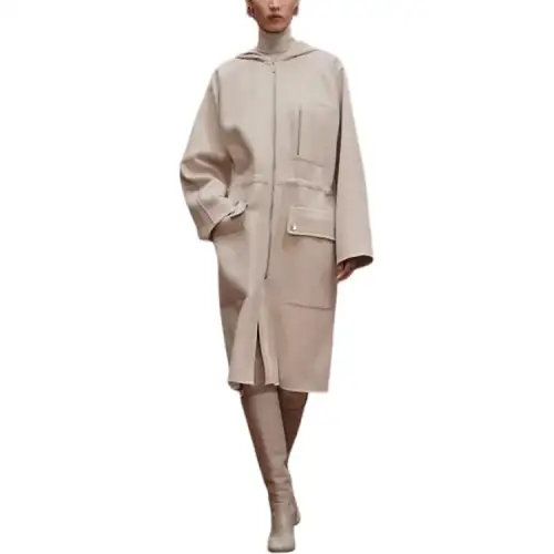 HERMES FW25 Coat Women's White Sand