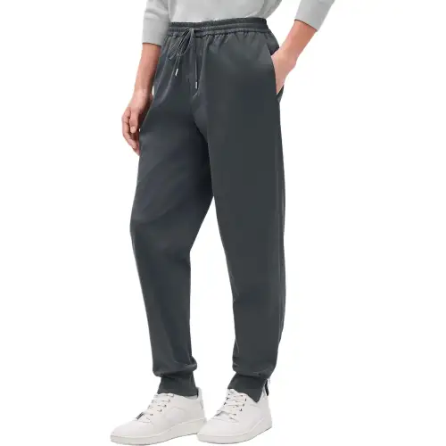 HERMES Knitted Sweatpants Men's Dark Gray