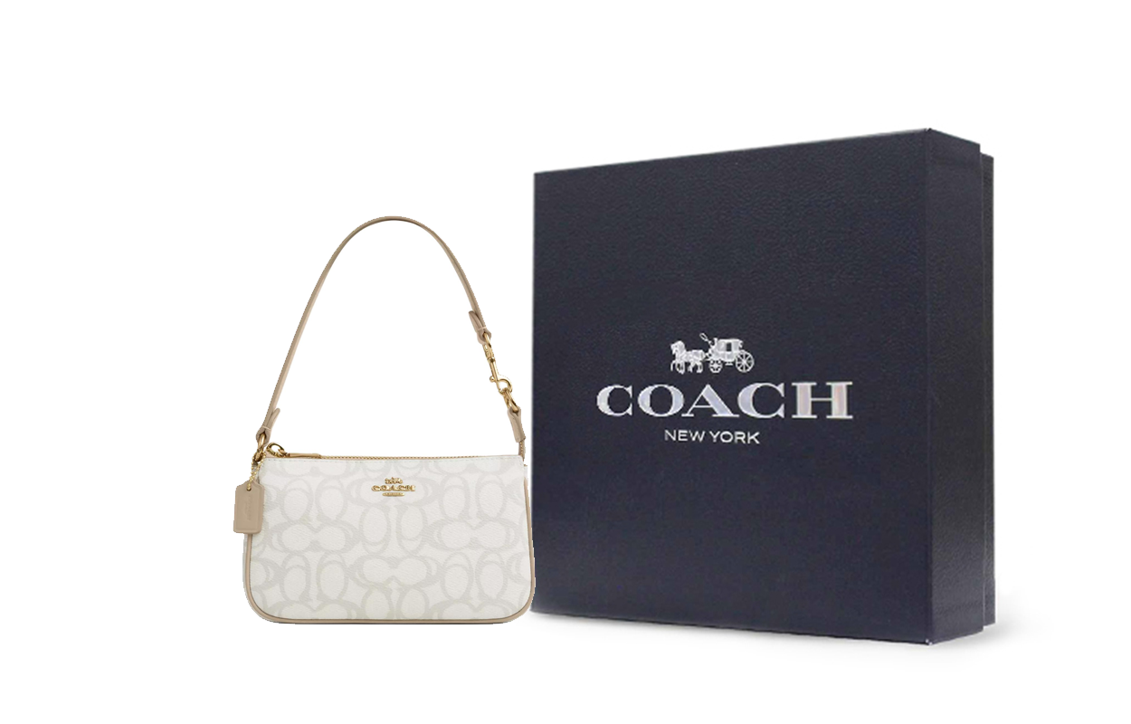 Женская сумка COACH Nolita 19 In Sketch (желто-бежевая)