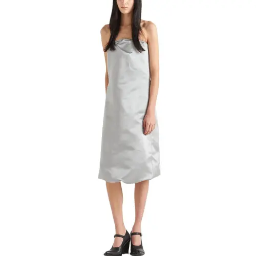 PRADA Sleeveless Dresses Women's Light Gray Moderate Mid Length