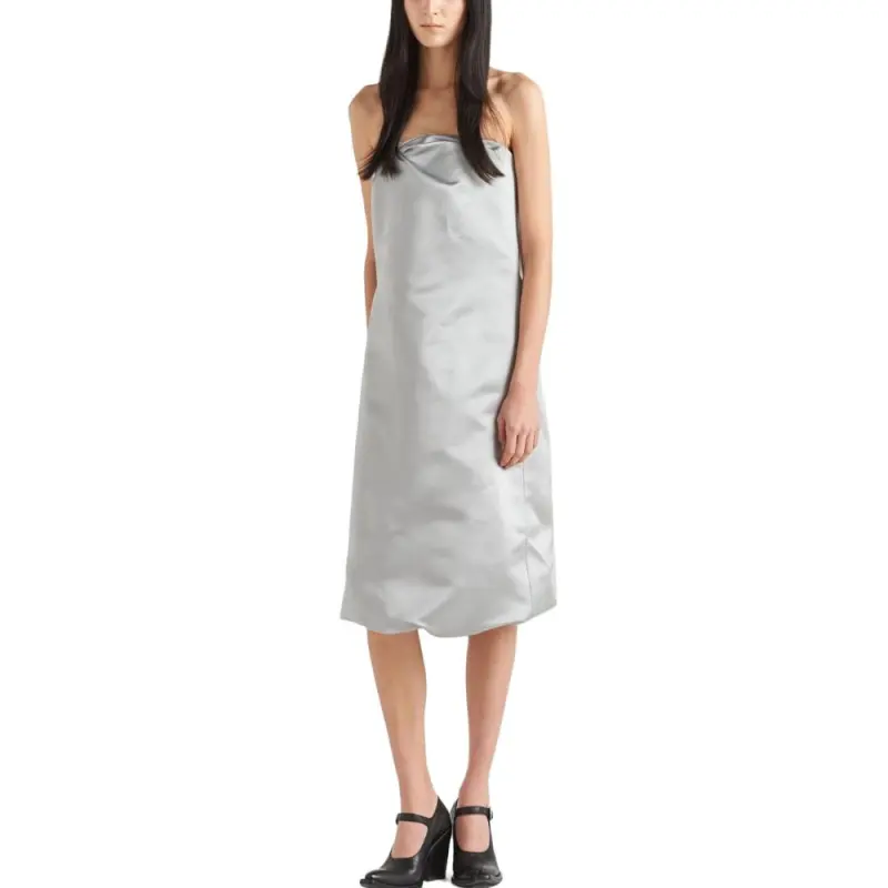 PRADA Sleeveless Dresses Women's Light Gray Moderate Mid Length