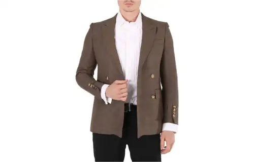 Burberry Business Suits Men's Brown Suit Collar Moderate Business Suit