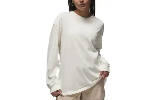 Jordan ESSENTIALS Drop Shoulder Sleeve T Shirt Women's White
