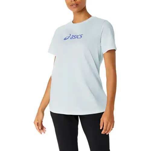 ASICS T Shirts Women's Blue Crew Neck