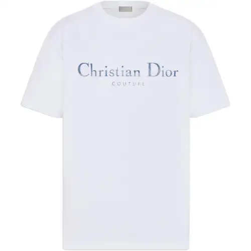 DIOR T Shirts Men's White Crew Neck Moderate