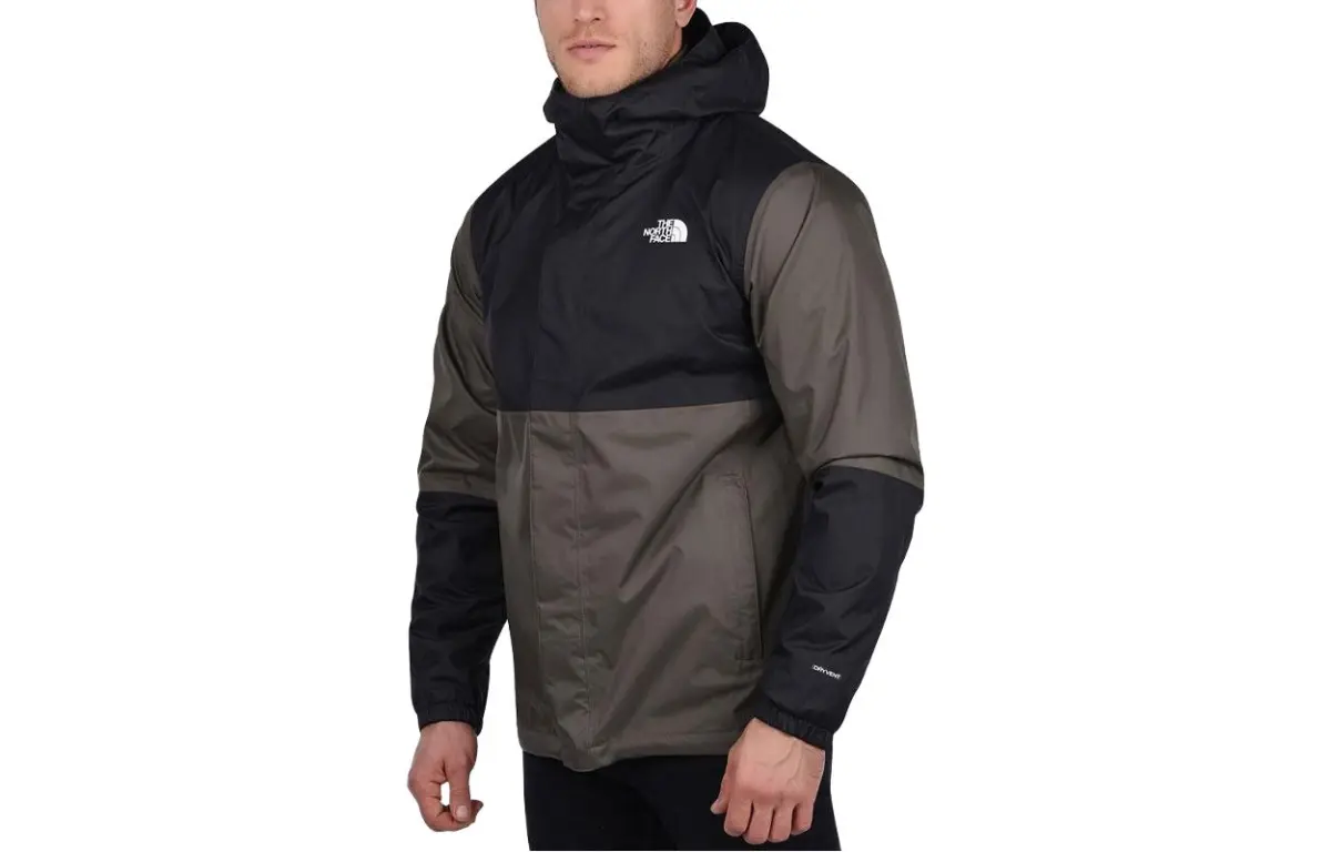THE NORTH FACE Windbreaker Jackets Men's Green Hooded Moderate Straight Fit